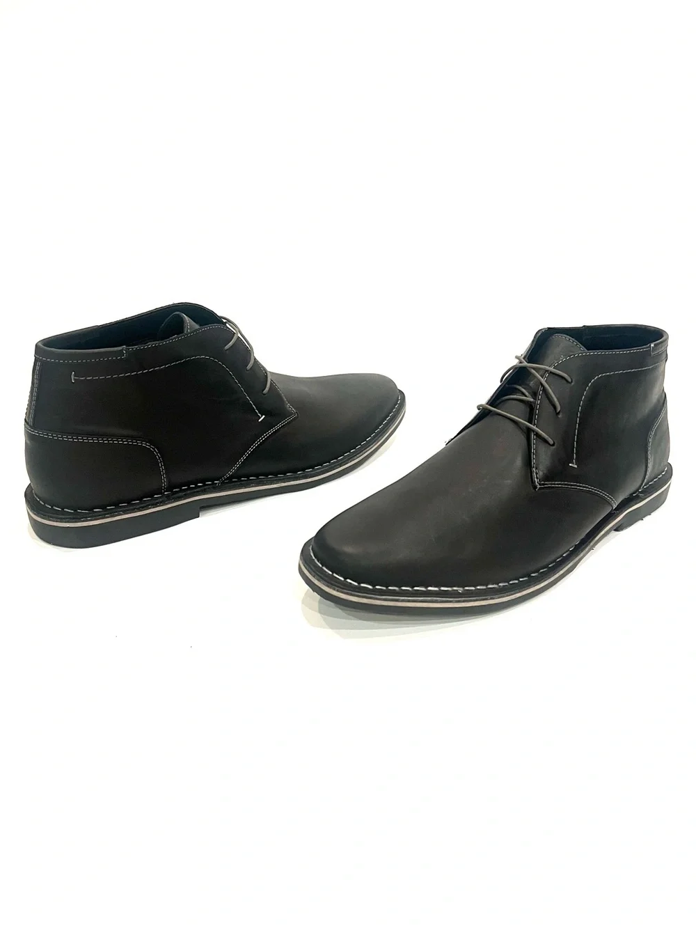 Steve Madden Harken Black Leather Chukka Lace Up Boots Mens 17 NEW
